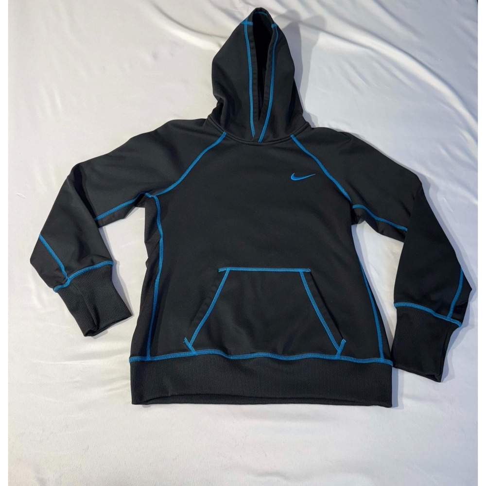 Nike Women's Therma Fit Hoodie Black Hooded Sweatshirt Pullover Size M